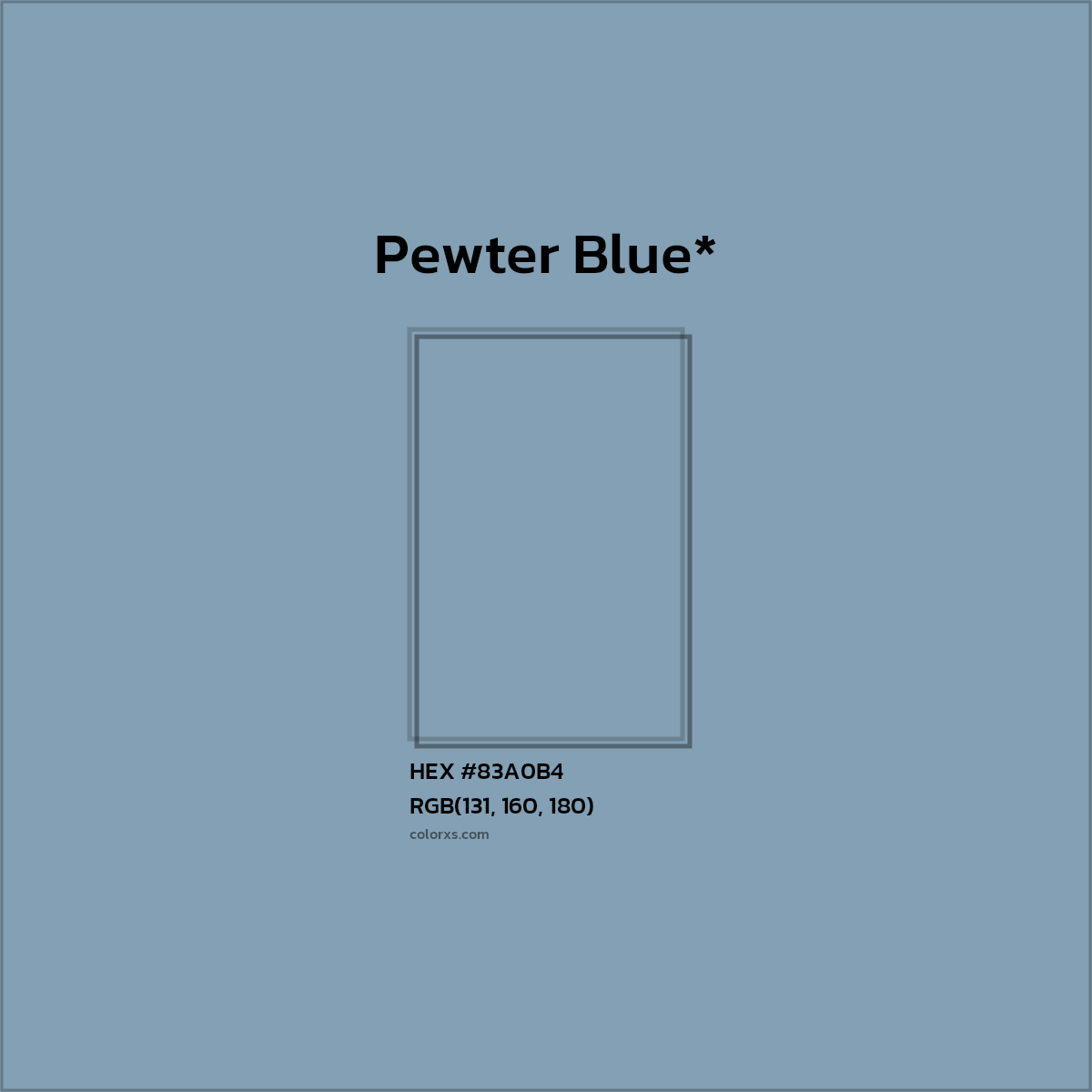 HEX #83A0B4 Color Name, Color Code, Palettes, Similar Paints, Images