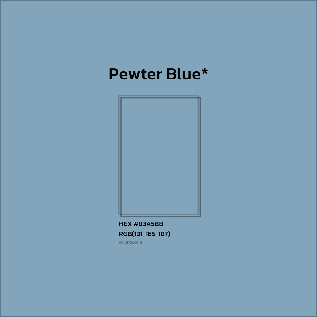 HEX #83A5BB Color Name, Color Code, Palettes, Similar Paints, Images