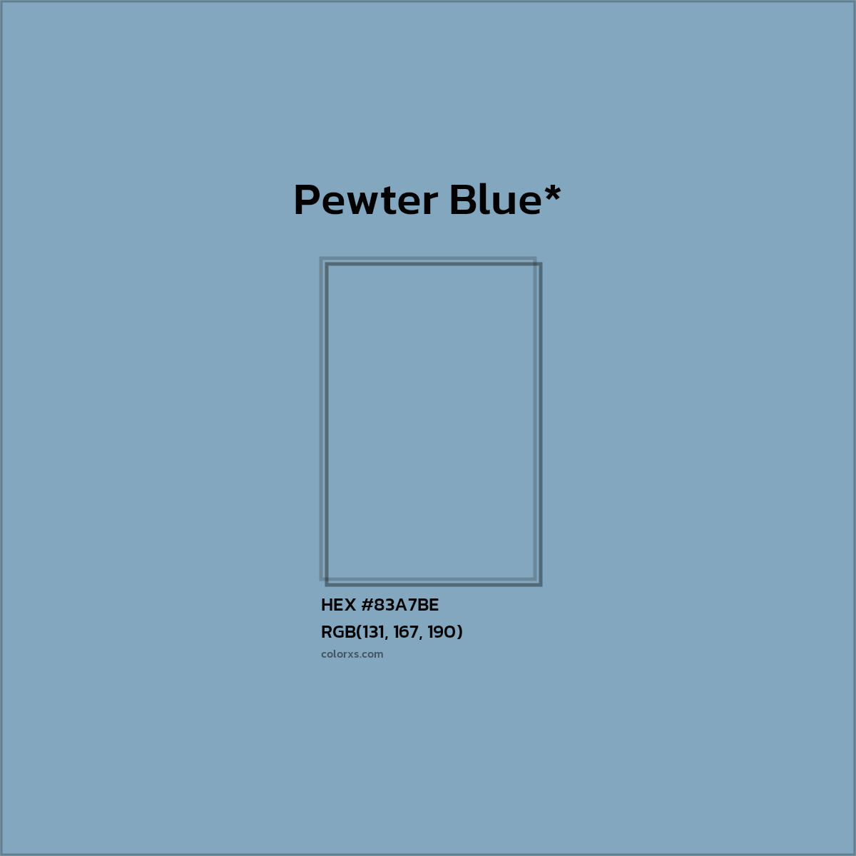 HEX #83A7BE Color Name, Color Code, Palettes, Similar Paints, Images