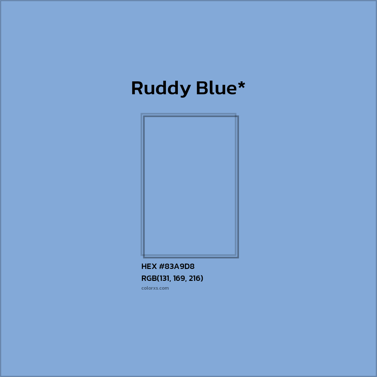 HEX #83A9D8 Color Name, Color Code, Palettes, Similar Paints, Images