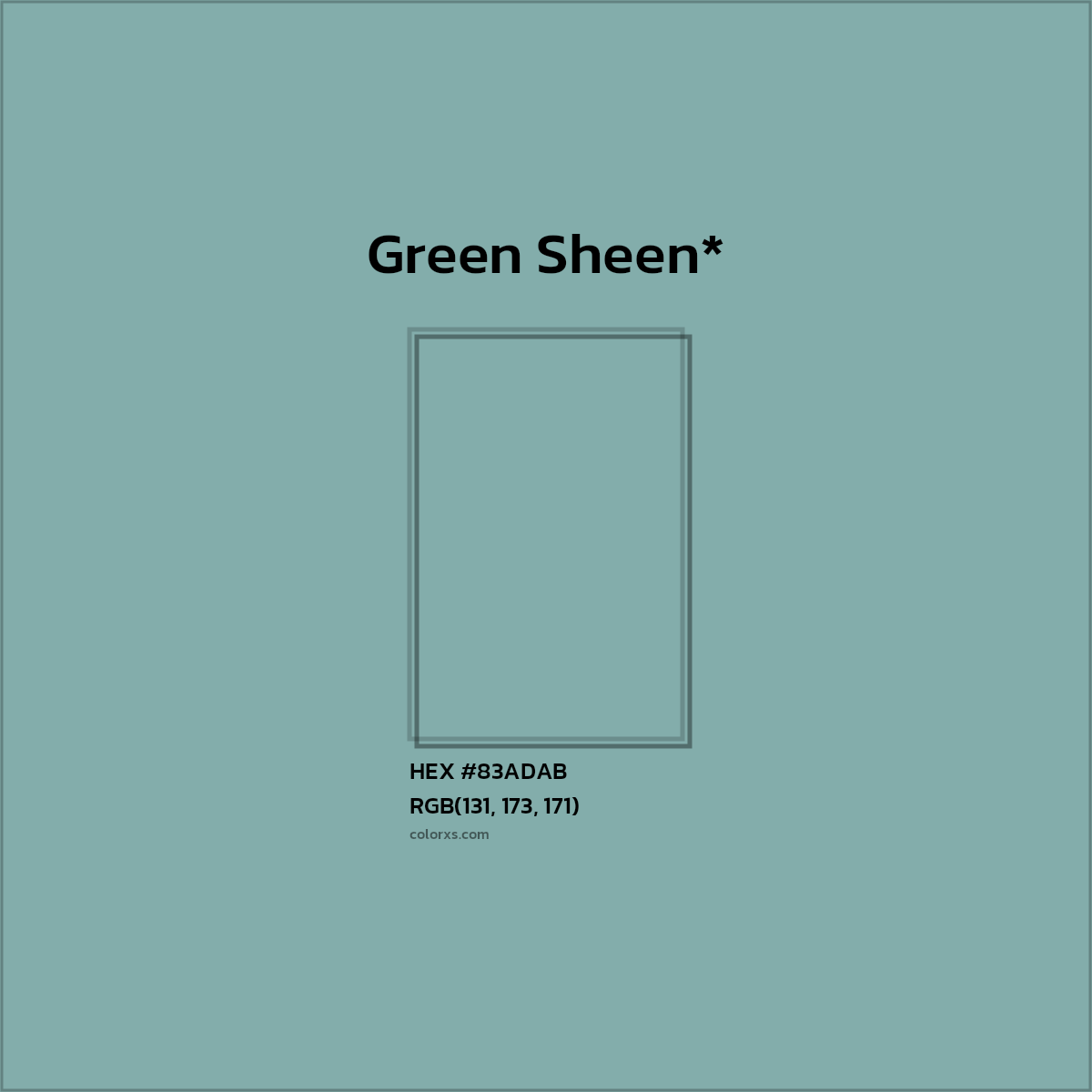 HEX #83ADAB Color Name, Color Code, Palettes, Similar Paints, Images