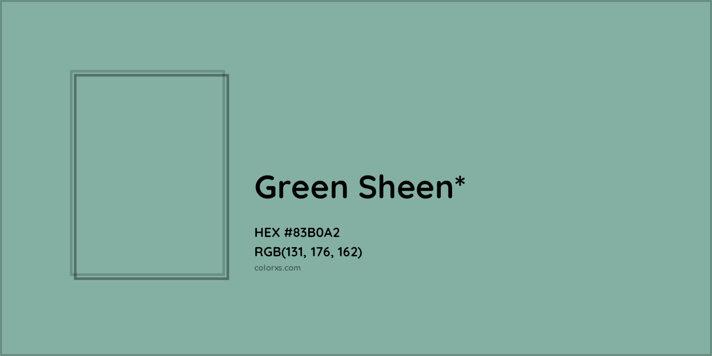HEX #83B0A2 Color Name, Color Code, Palettes, Similar Paints, Images