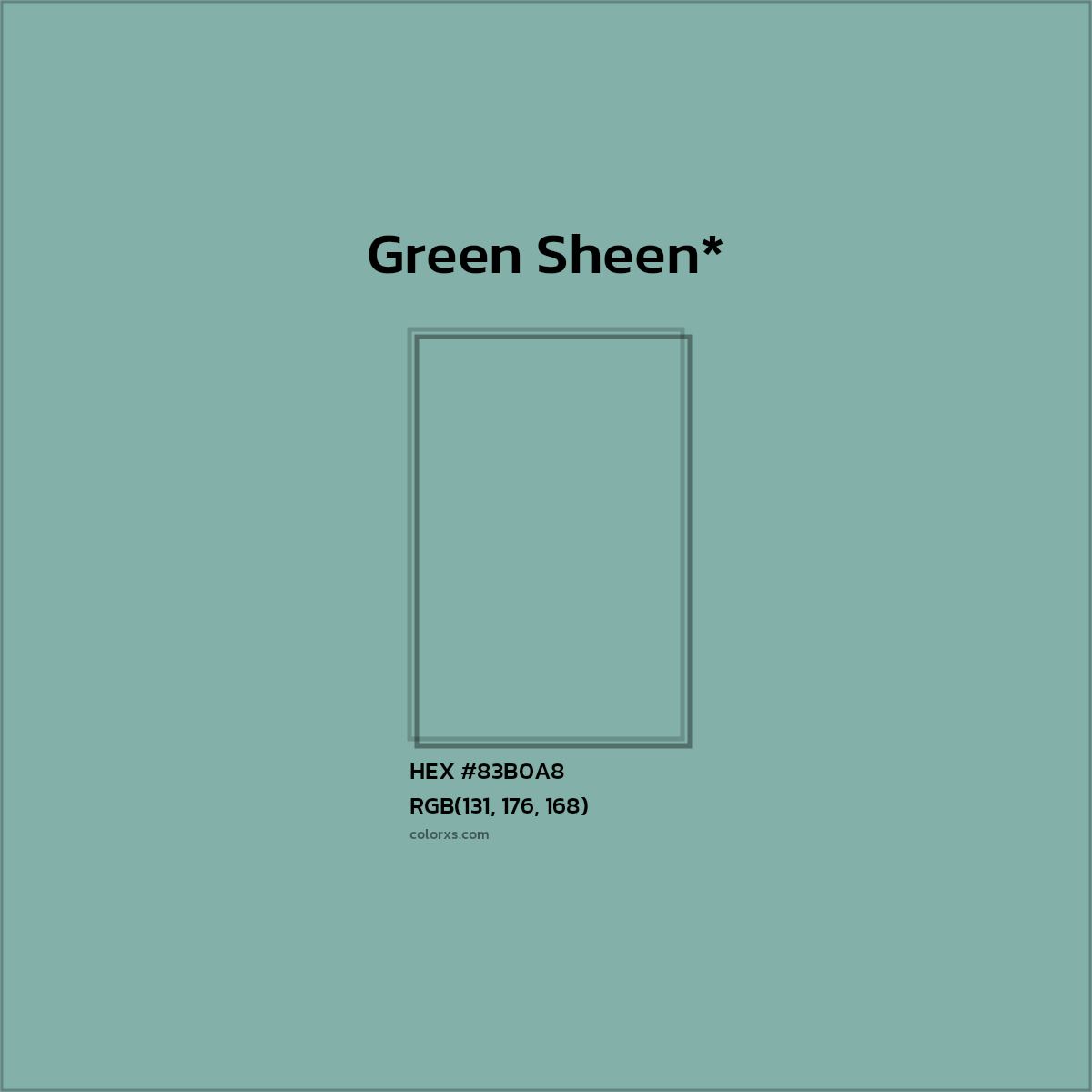 HEX #83B0A8 Color Name, Color Code, Palettes, Similar Paints, Images