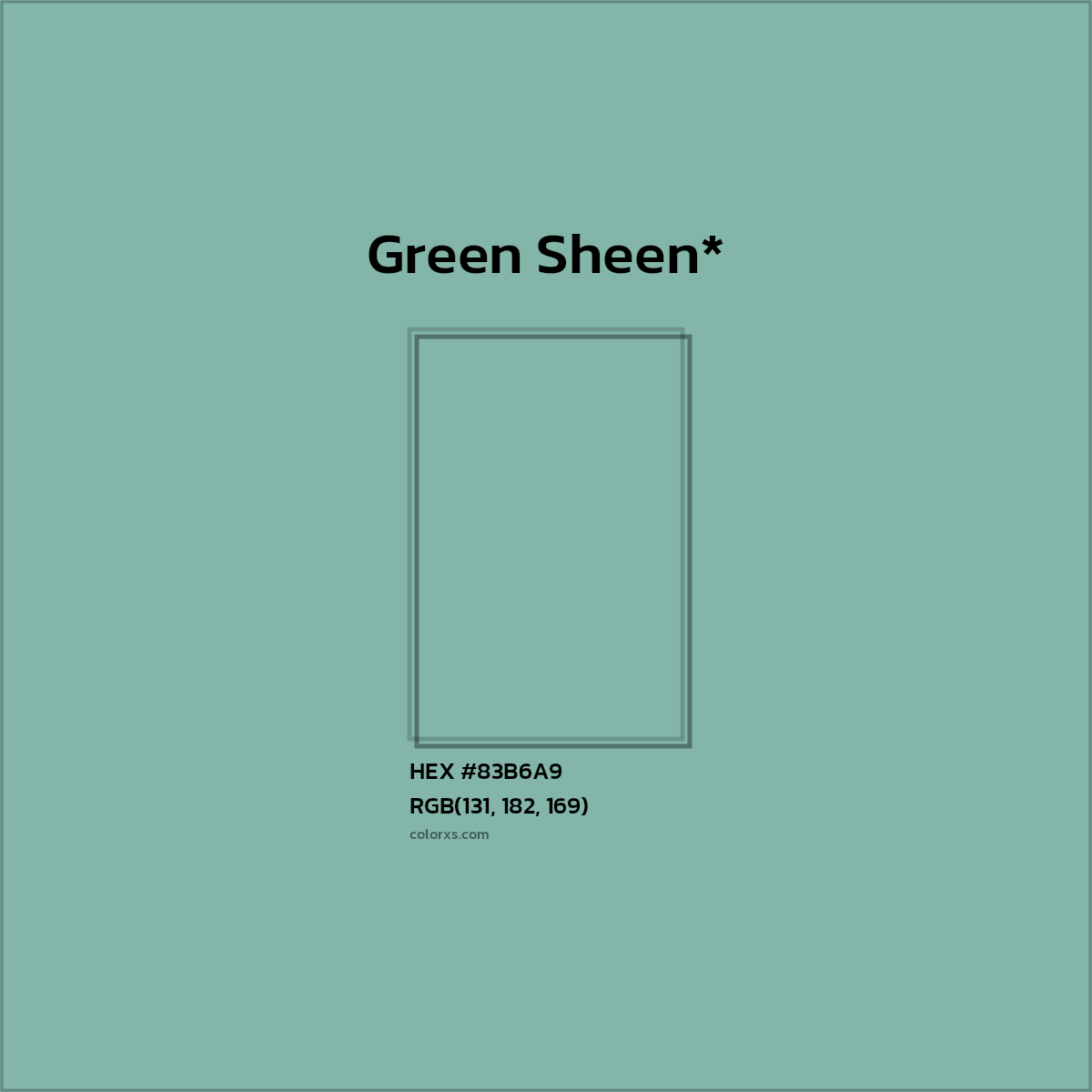 HEX #83B6A9 Color Name, Color Code, Palettes, Similar Paints, Images