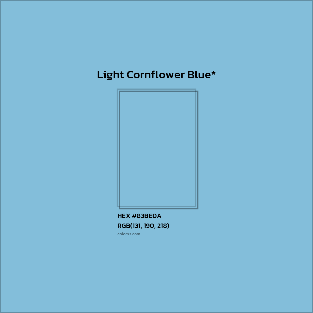 HEX #83BEDA Color Name, Color Code, Palettes, Similar Paints, Images