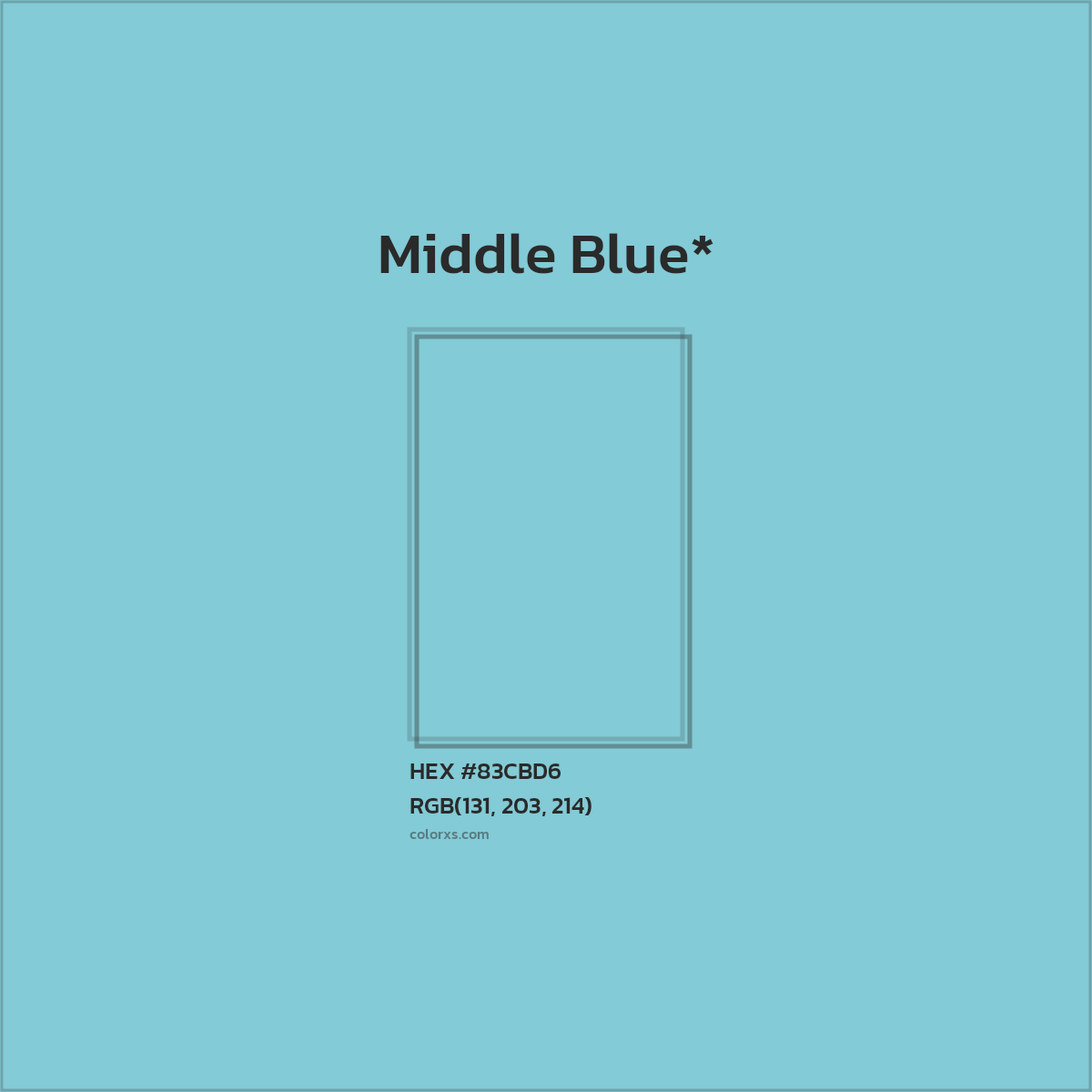 HEX #83CBD6 Color Name, Color Code, Palettes, Similar Paints, Images