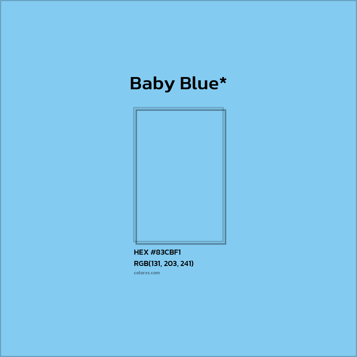 HEX #83CBF1 Color Name, Color Code, Palettes, Similar Paints, Images