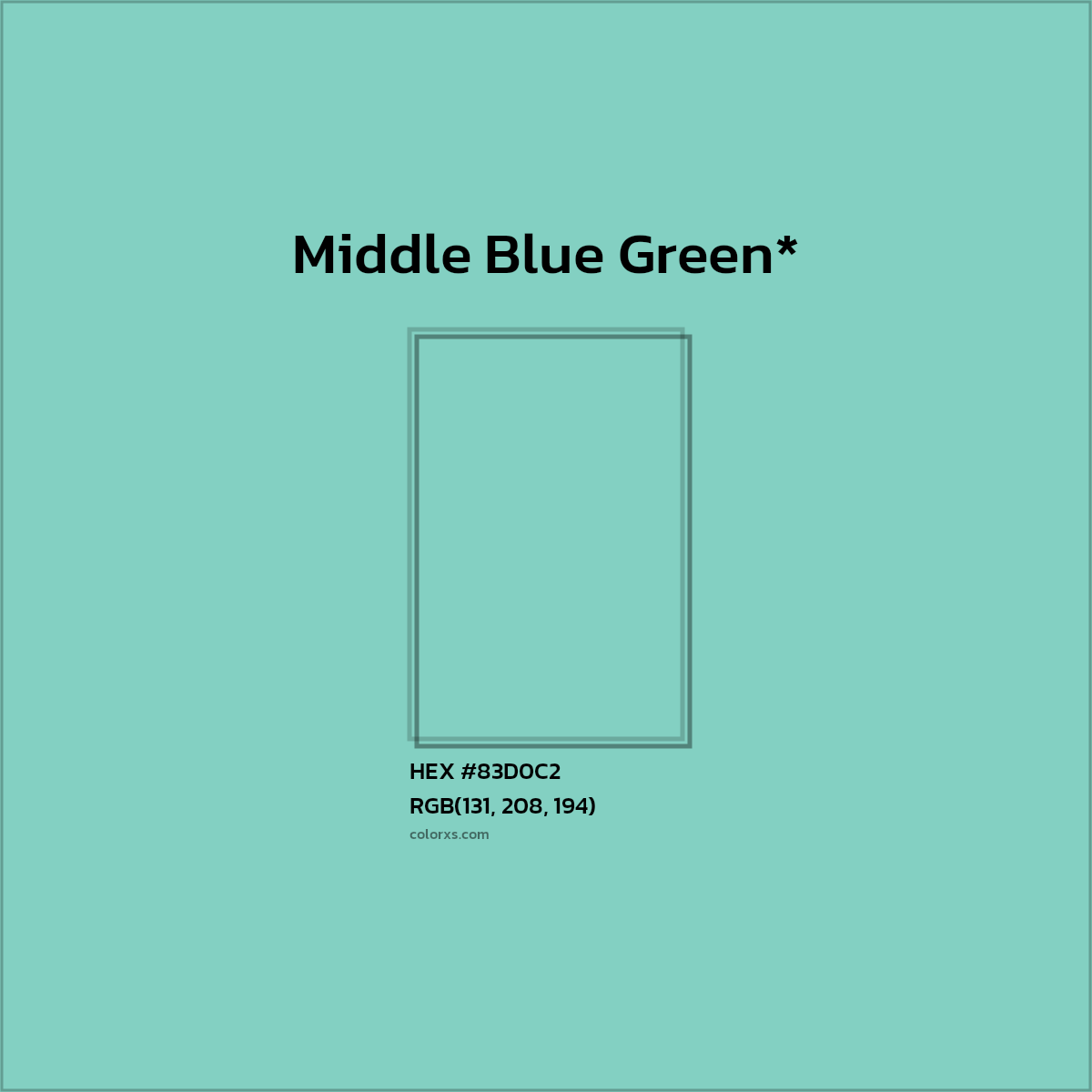 HEX #83D0C2 Color Name, Color Code, Palettes, Similar Paints, Images