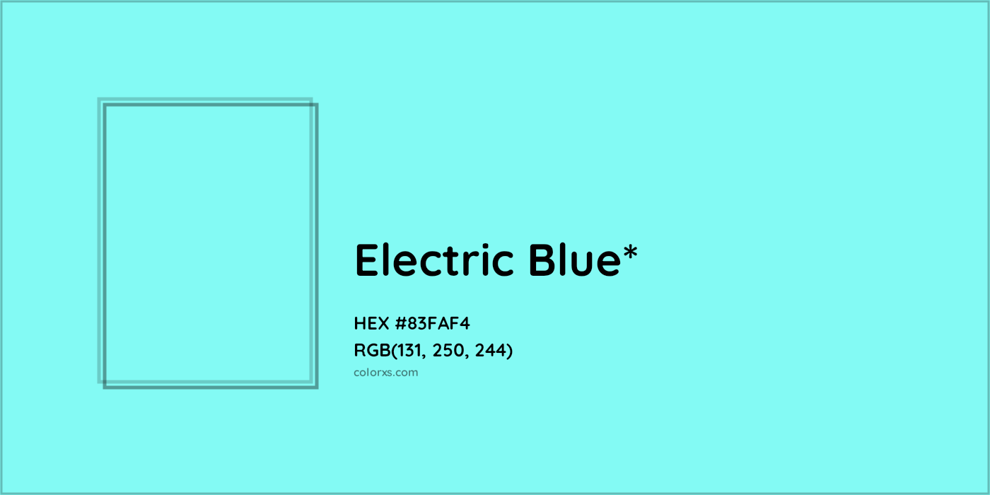 HEX #83FAF4 Color Name, Color Code, Palettes, Similar Paints, Images