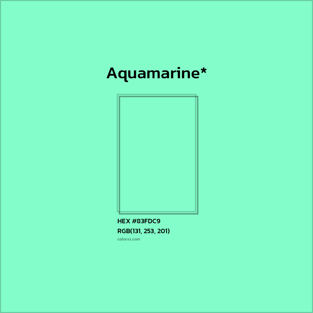 HEX #83FDC9 Color Name, Color Code, Palettes, Similar Paints, Images