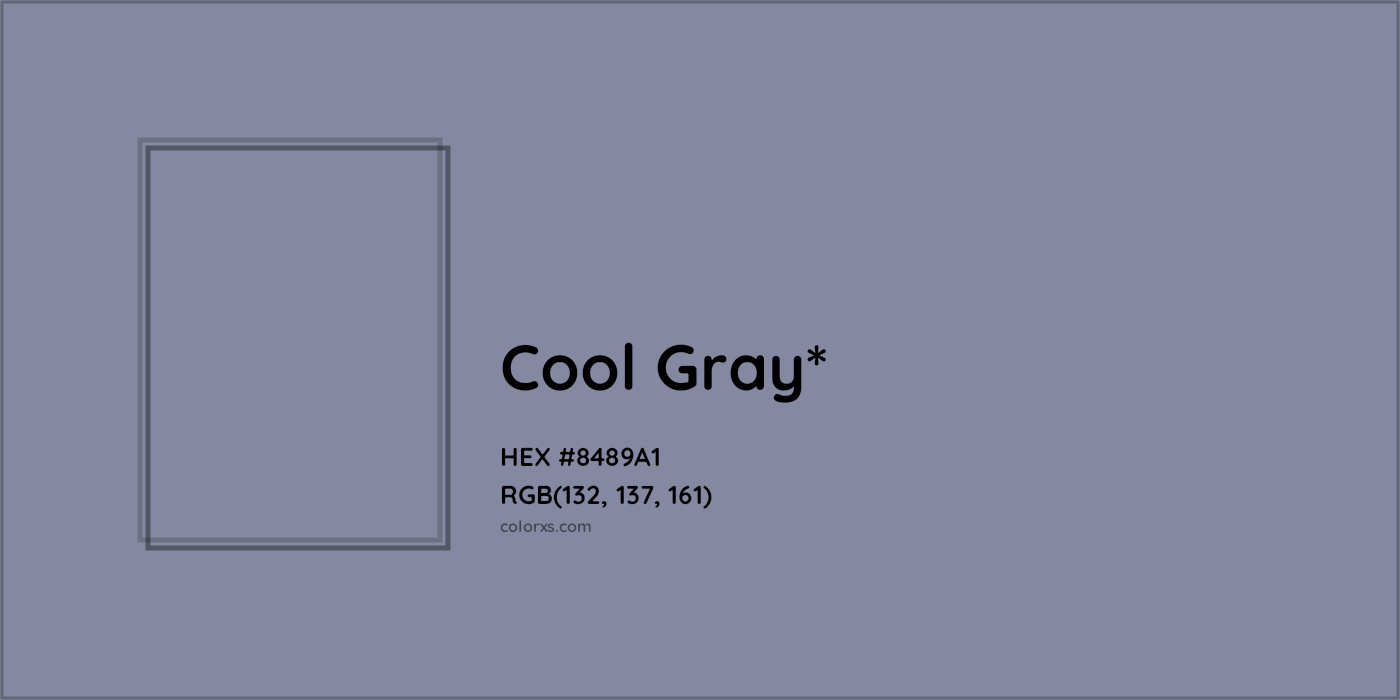 HEX #8489A1 Color Name, Color Code, Palettes, Similar Paints, Images