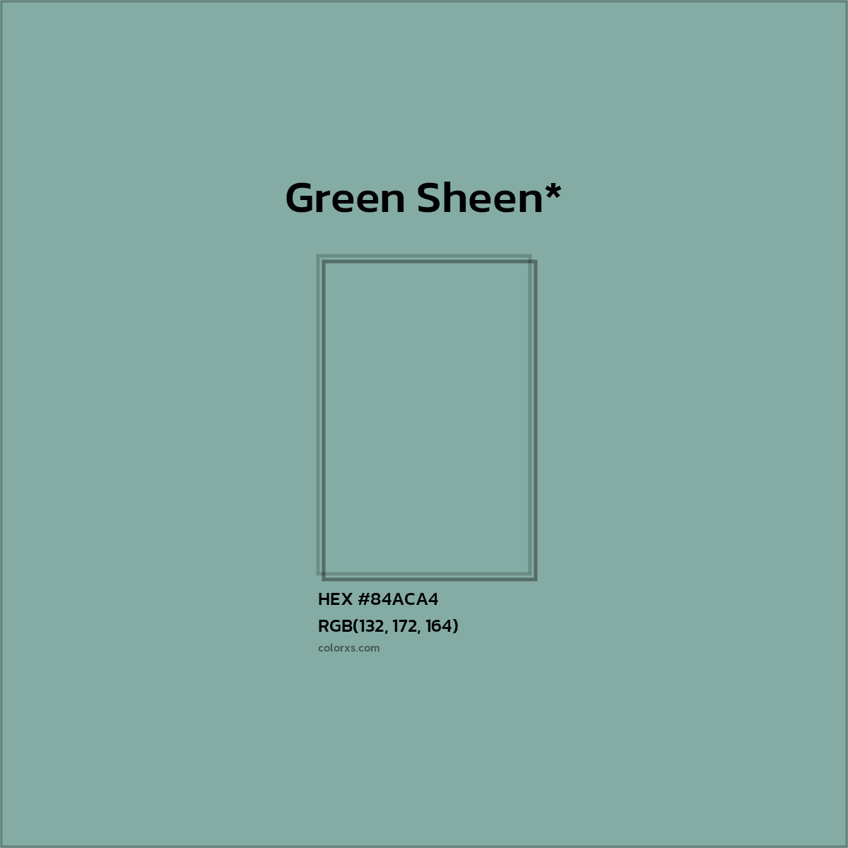 HEX #84ACA4 Color Name, Color Code, Palettes, Similar Paints, Images