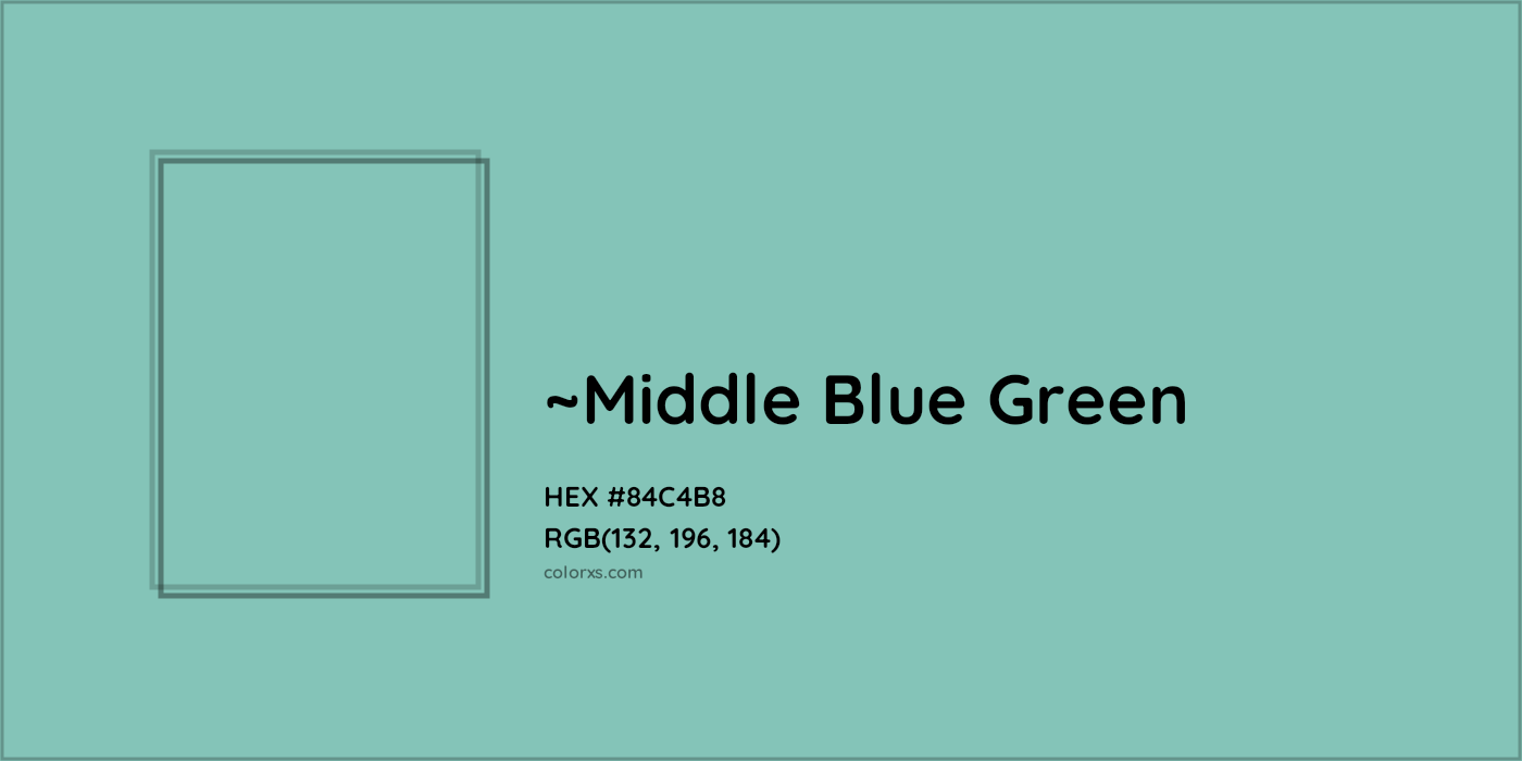 HEX #84C4B8 Color Name, Color Code, Palettes, Similar Paints, Images
