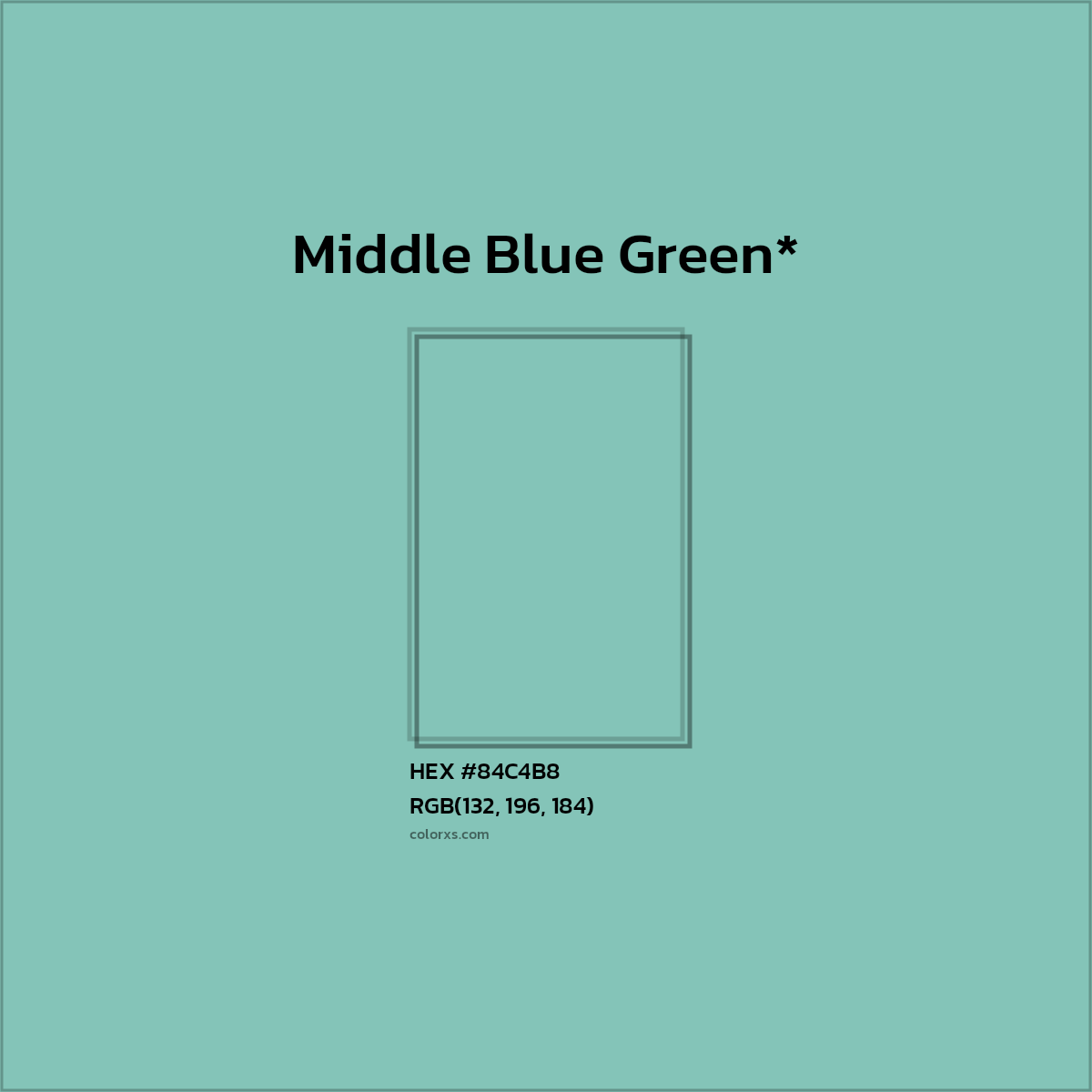 HEX #84C4B8 Color Name, Color Code, Palettes, Similar Paints, Images