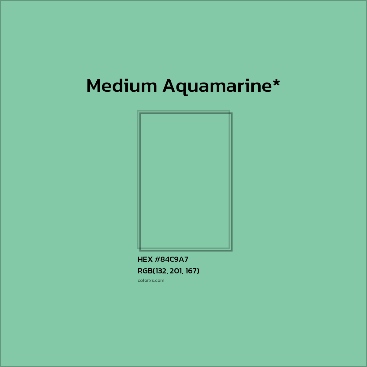 HEX #84C9A7 Color Name, Color Code, Palettes, Similar Paints, Images