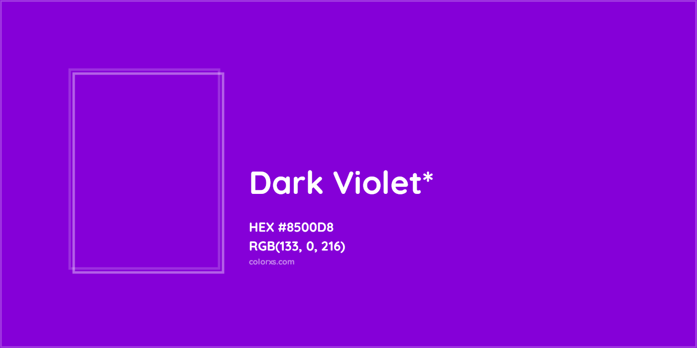 HEX #8500D8 Color Name, Color Code, Palettes, Similar Paints, Images