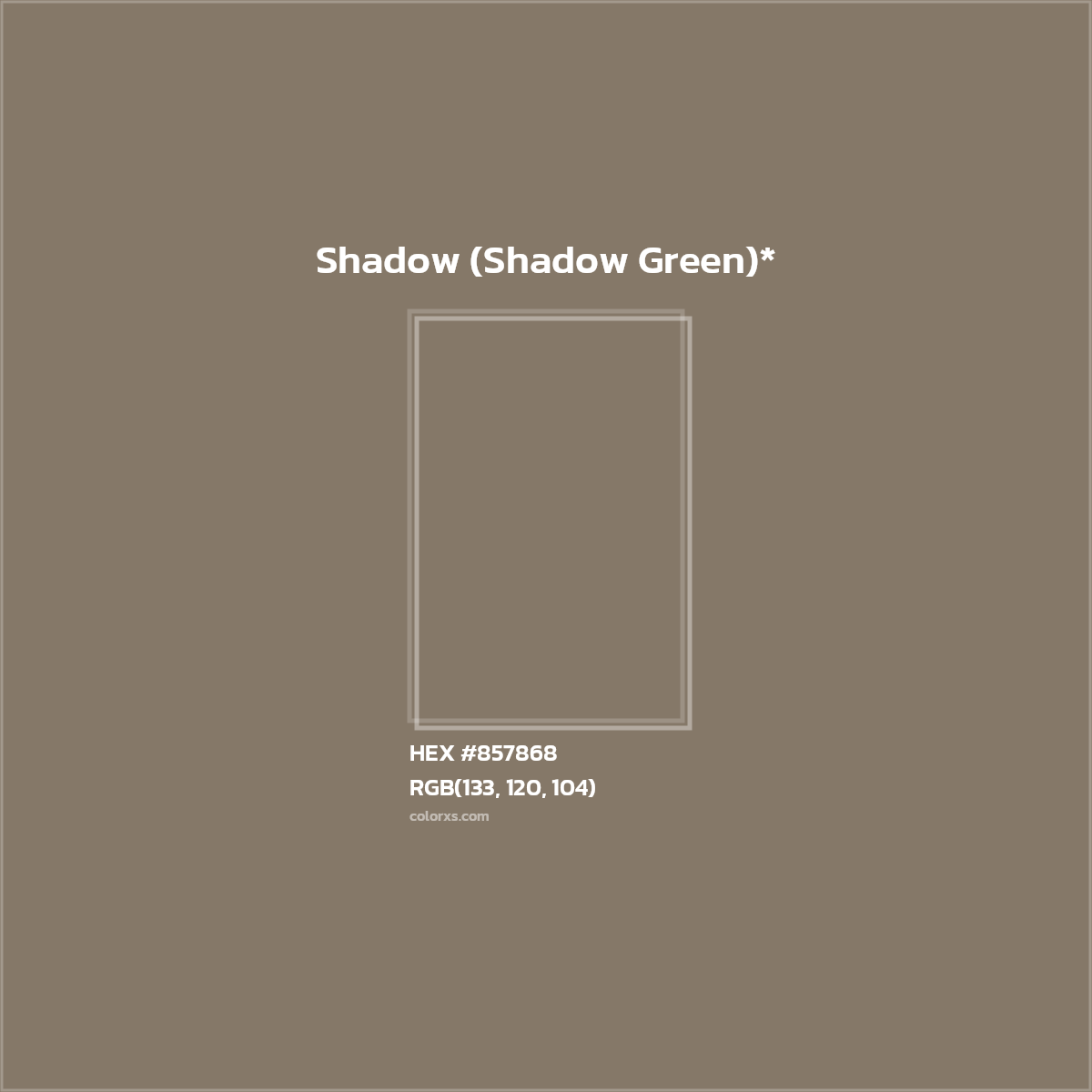 HEX #857868 Color Name, Color Code, Palettes, Similar Paints, Images