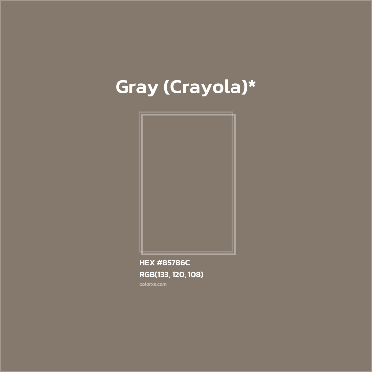 HEX #85786C Color Name, Color Code, Palettes, Similar Paints, Images