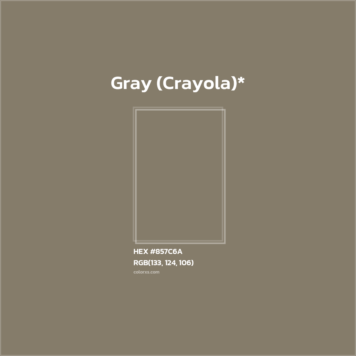 HEX #857C6A Color Name, Color Code, Palettes, Similar Paints, Images
