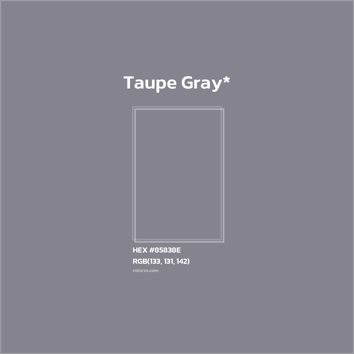 HEX #85838E Color Name, Color Code, Palettes, Similar Paints, Images