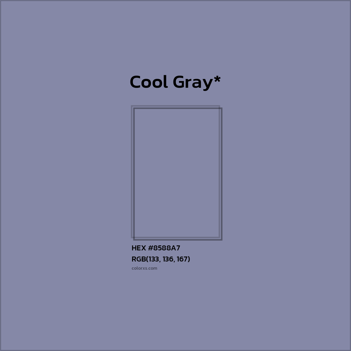 HEX #8588A7 Color Name, Color Code, Palettes, Similar Paints, Images