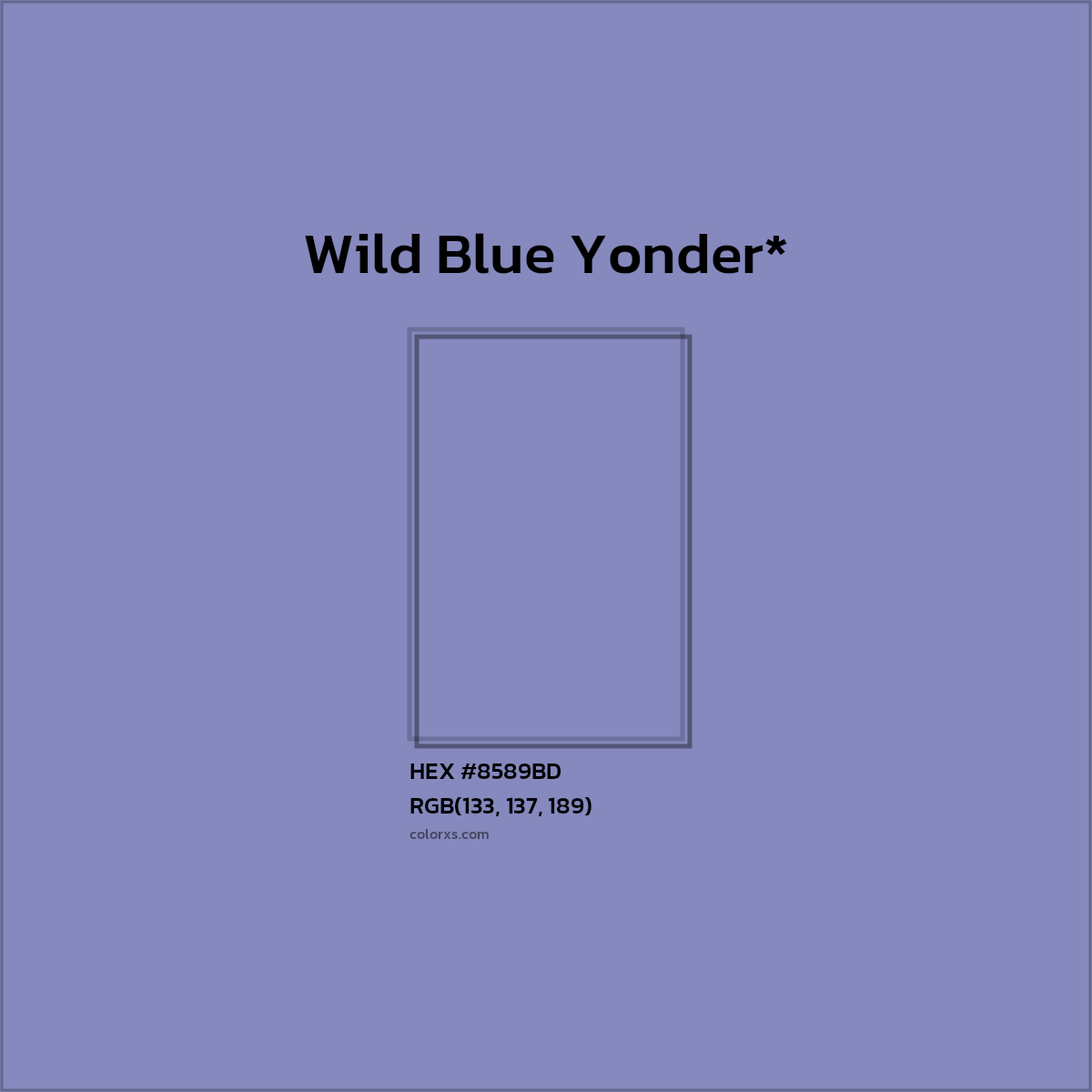 HEX #8589BD Color Name, Color Code, Palettes, Similar Paints, Images