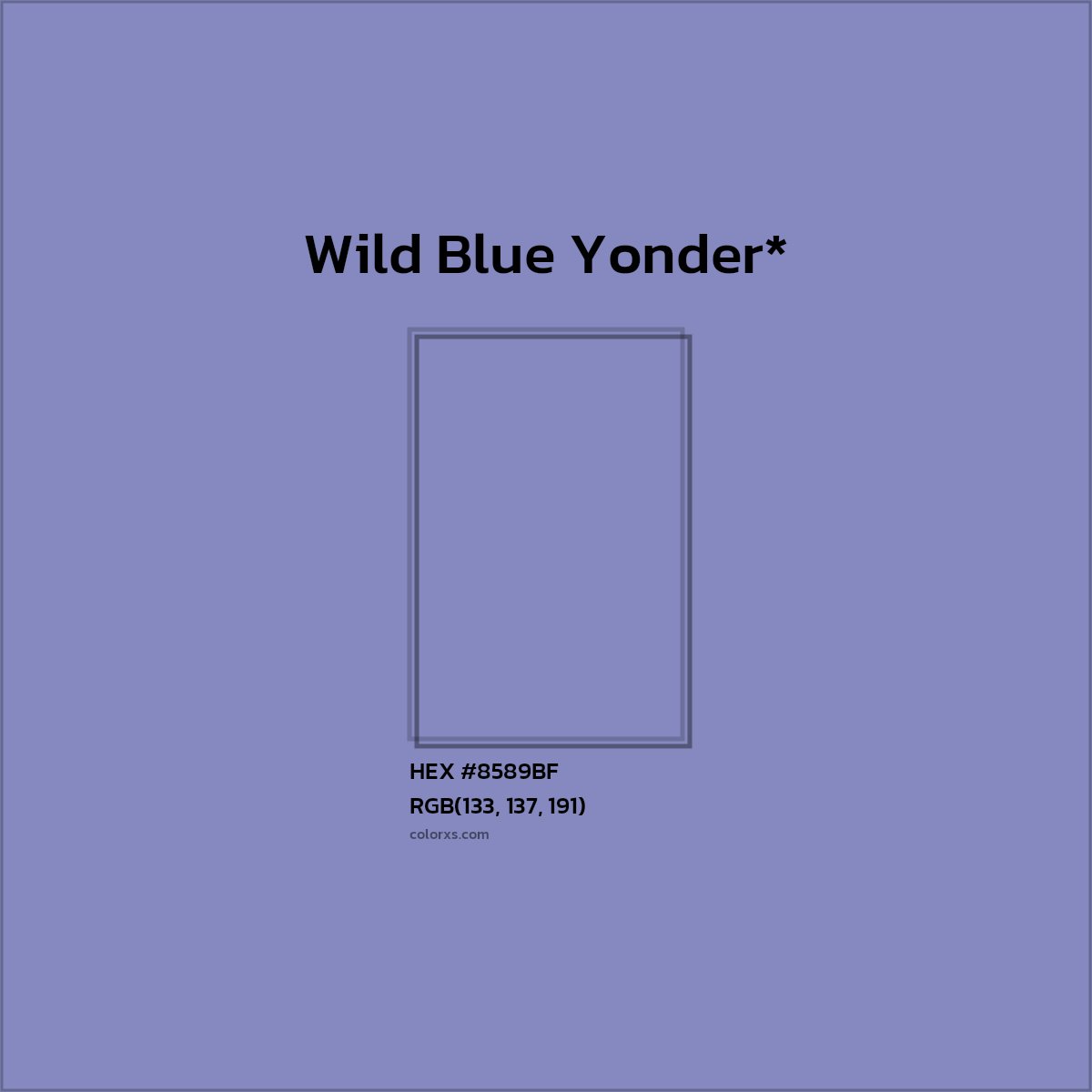 HEX #8589BF Color Name, Color Code, Palettes, Similar Paints, Images