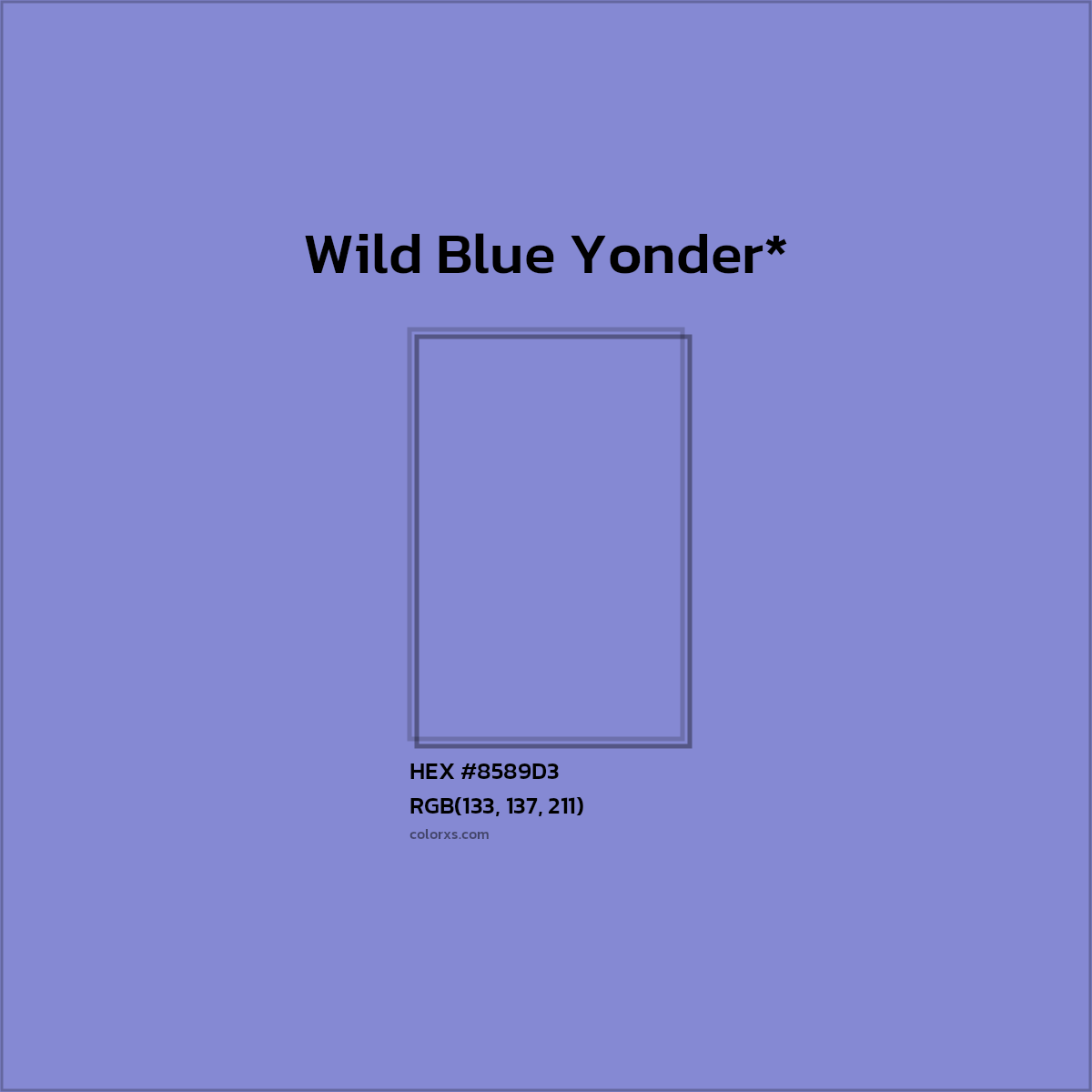 HEX #8589D3 Color Name, Color Code, Palettes, Similar Paints, Images