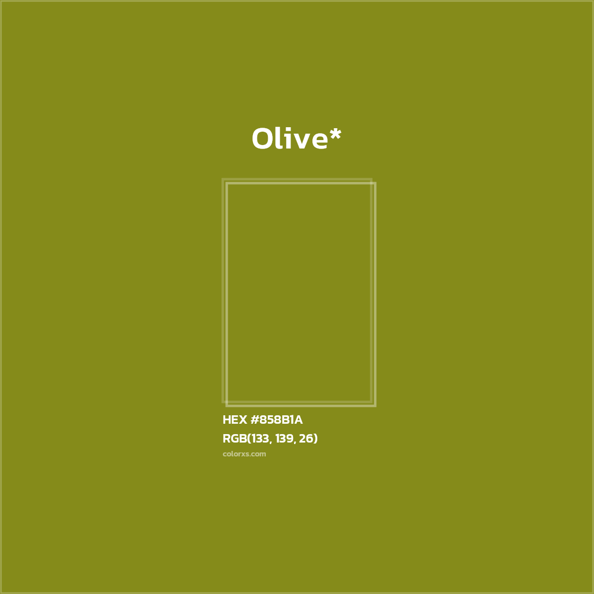 HEX #858B1A Color Name, Color Code, Palettes, Similar Paints, Images
