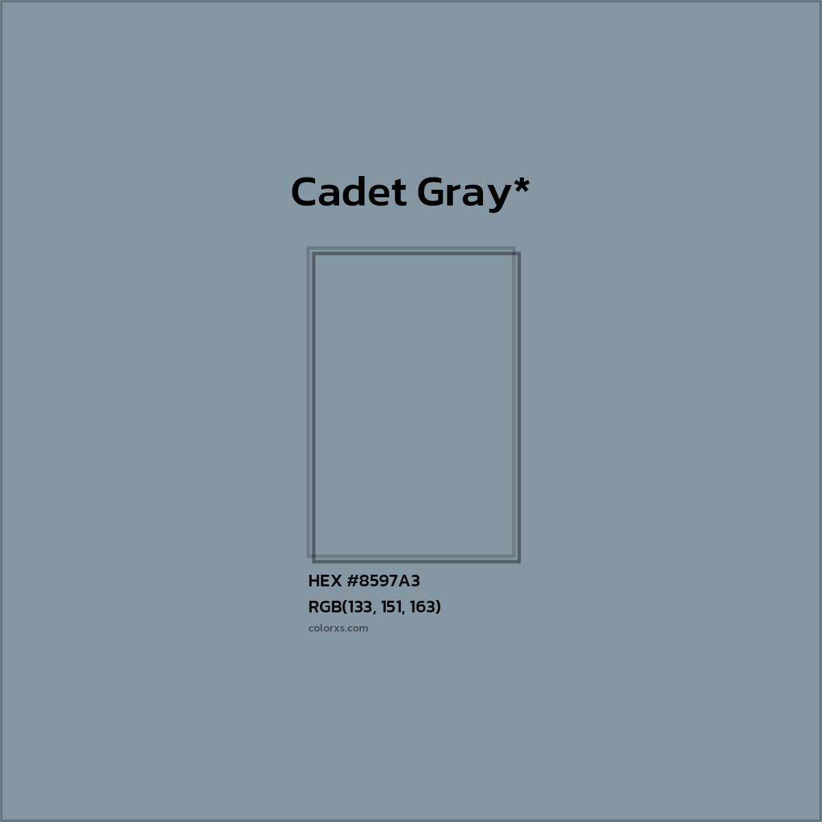 HEX #8597A3 Color Name, Color Code, Palettes, Similar Paints, Images