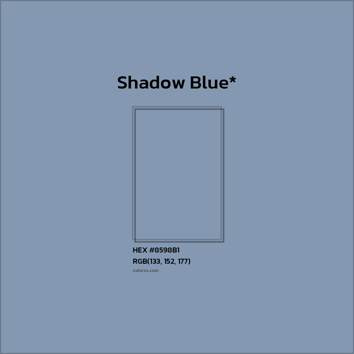 HEX #8598B1 Color Name, Color Code, Palettes, Similar Paints, Images
