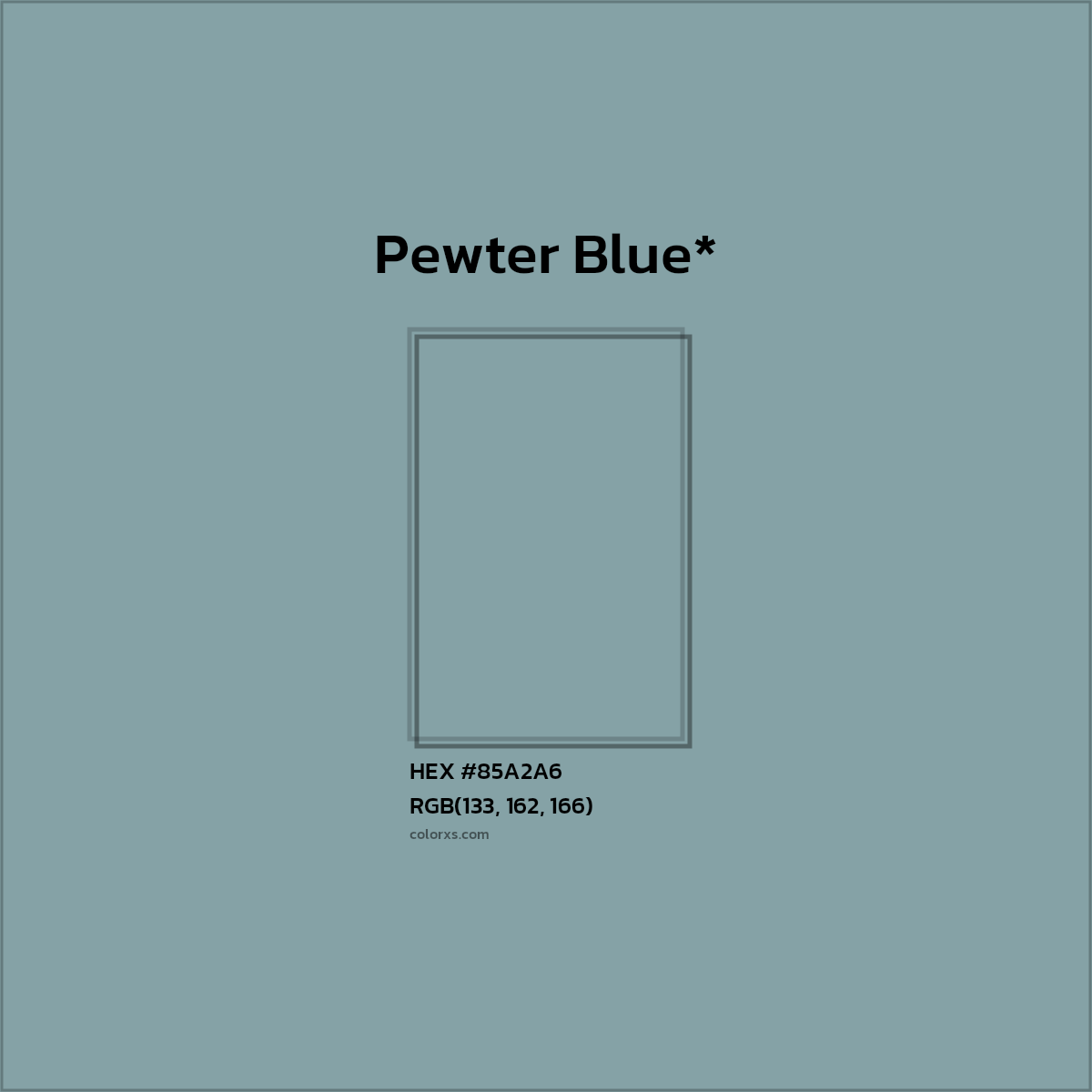 HEX #85A2A6 Color Name, Color Code, Palettes, Similar Paints, Images