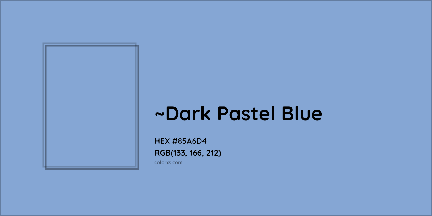 HEX #85A6D4 Color Name, Color Code, Palettes, Similar Paints, Images