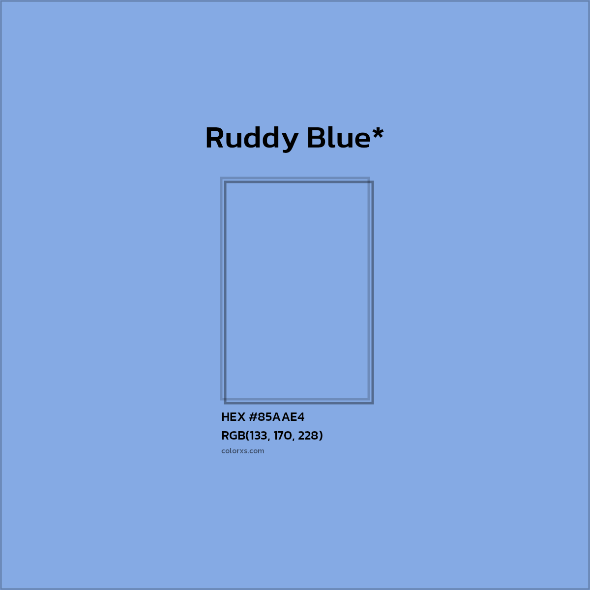 HEX #85AAE4 Color Name, Color Code, Palettes, Similar Paints, Images