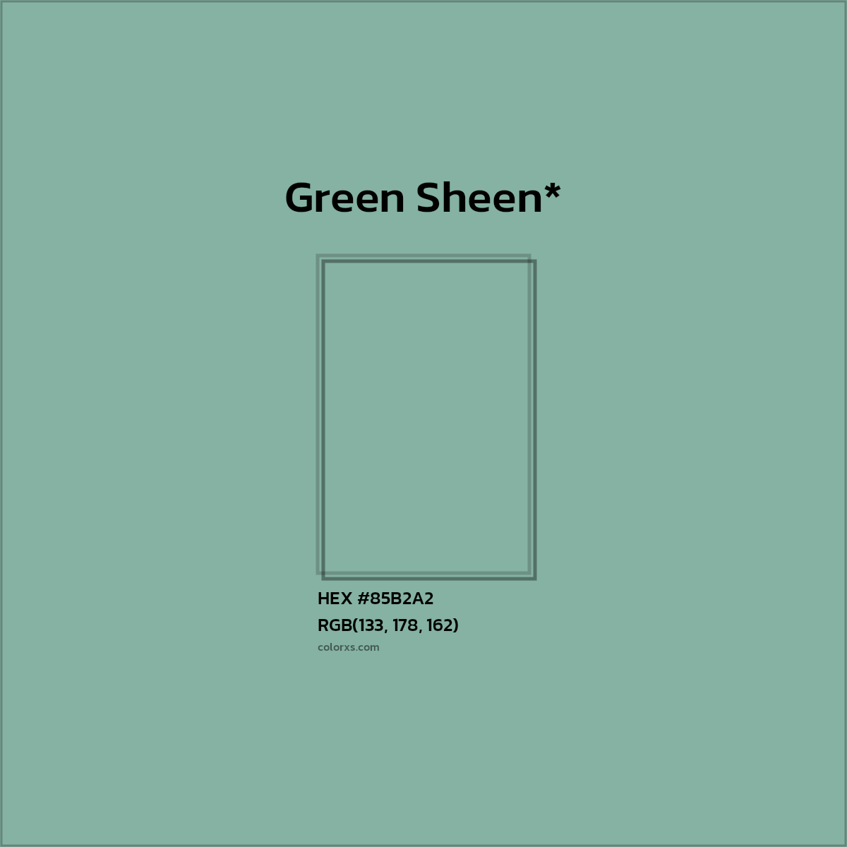 HEX #85B2A2 Color Name, Color Code, Palettes, Similar Paints, Images