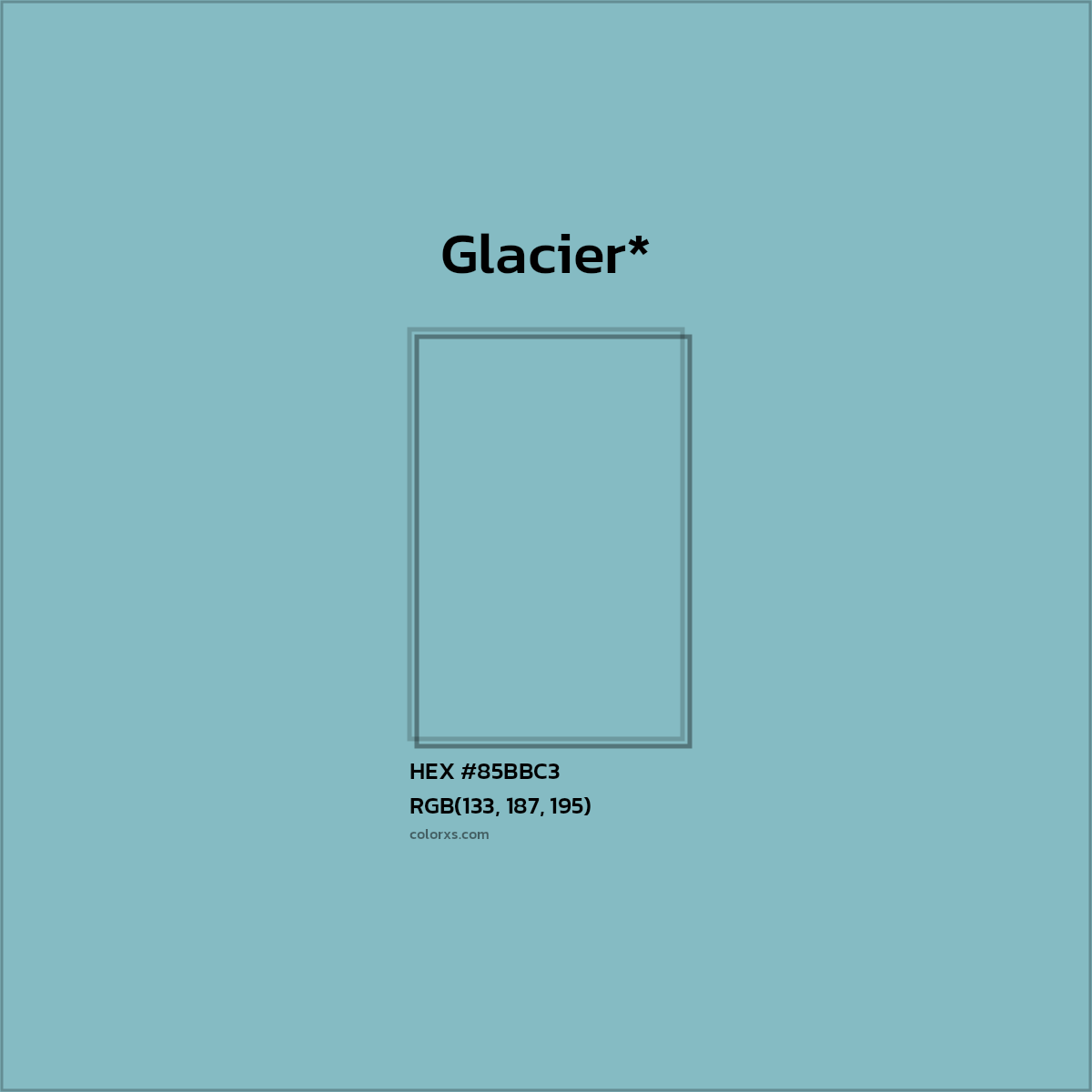 HEX #85BBC3 Color Name, Color Code, Palettes, Similar Paints, Images