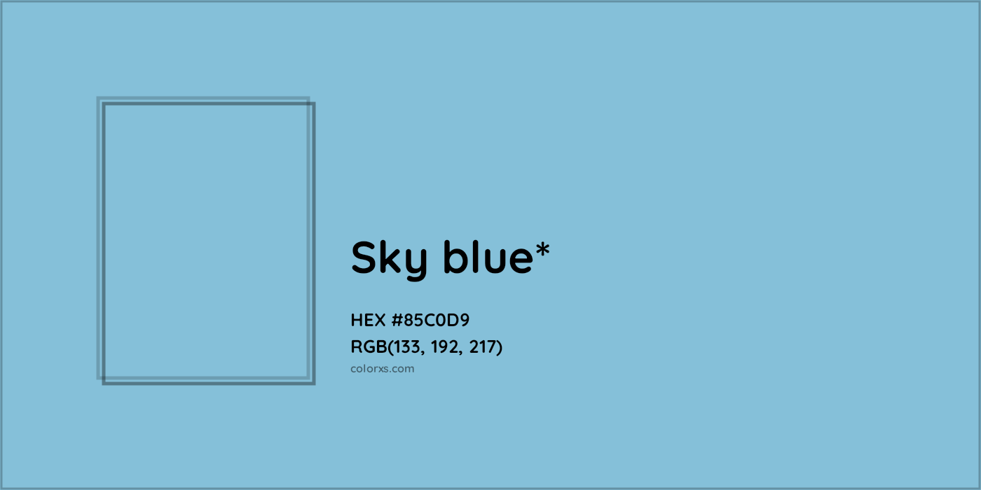 HEX #85C0D9 Color Name, Color Code, Palettes, Similar Paints, Images