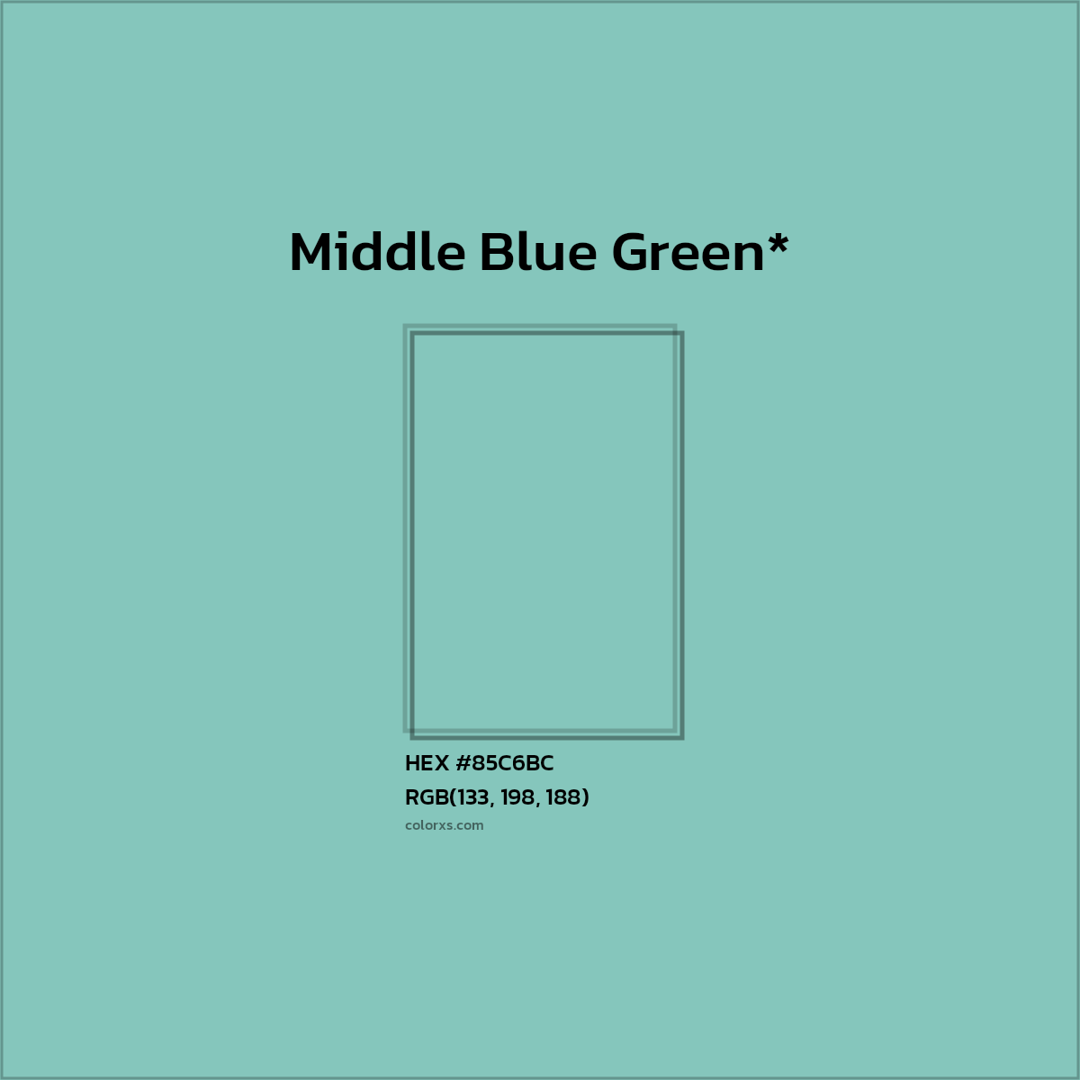 HEX #85C6BC Color Name, Color Code, Palettes, Similar Paints, Images