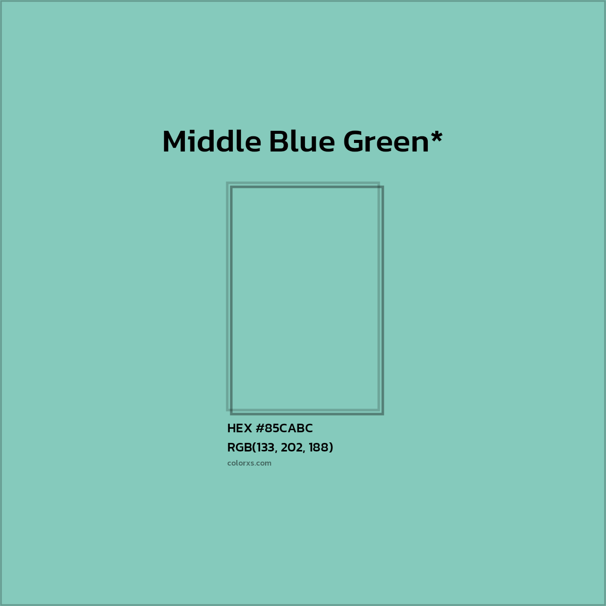 HEX #85CABC Color Name, Color Code, Palettes, Similar Paints, Images