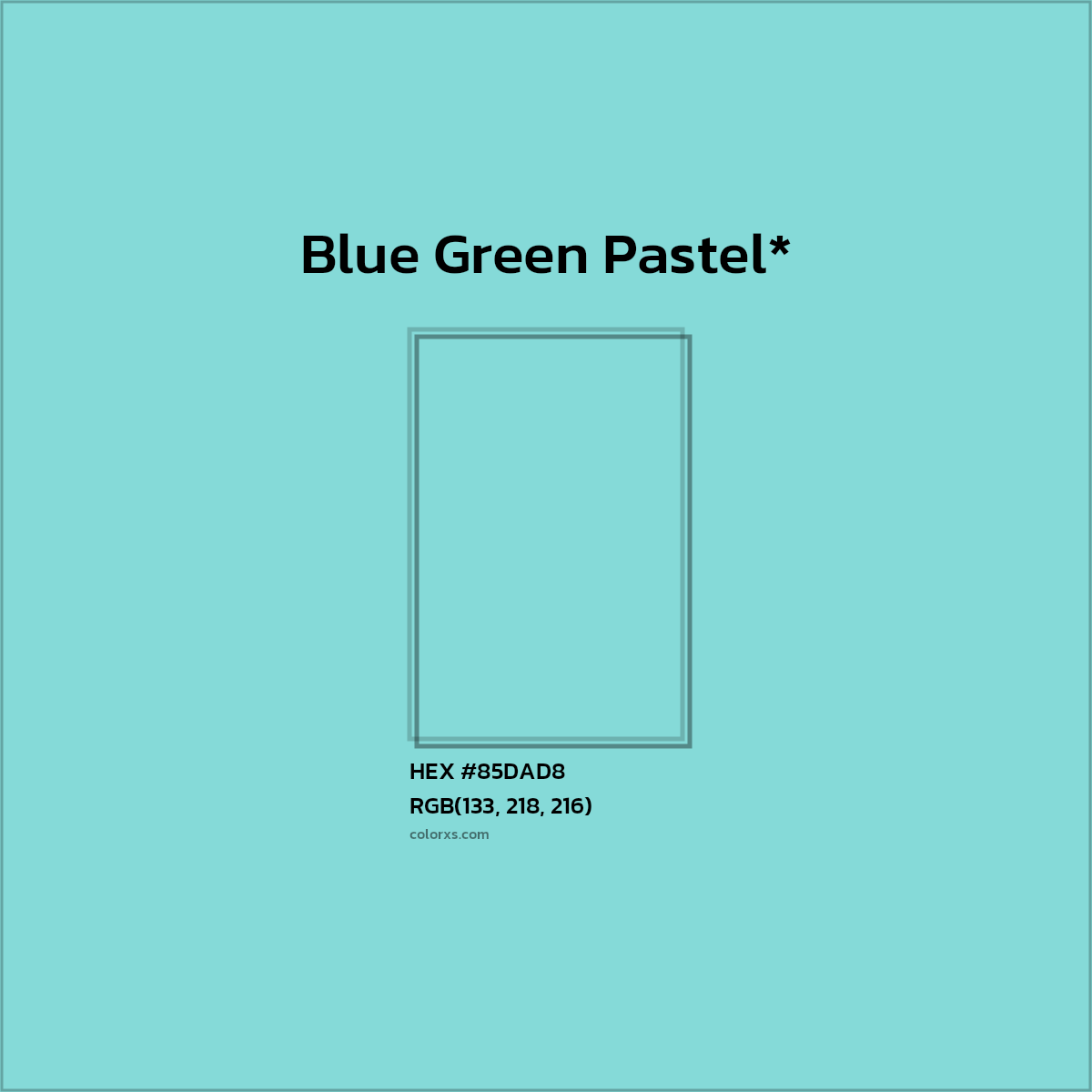 HEX #85DAD8 Color Name, Color Code, Palettes, Similar Paints, Images