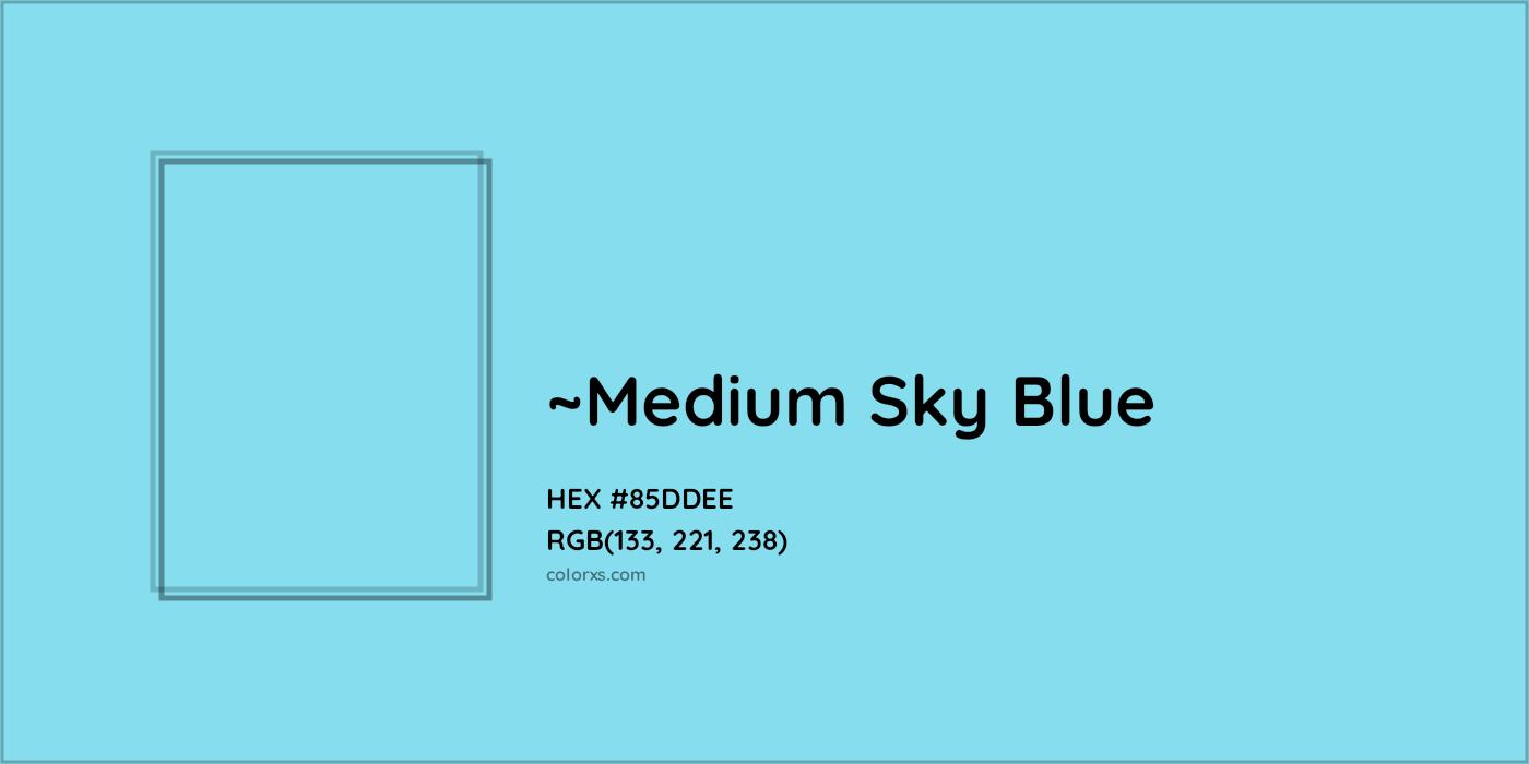 HEX #85DDEE Color Name, Color Code, Palettes, Similar Paints, Images