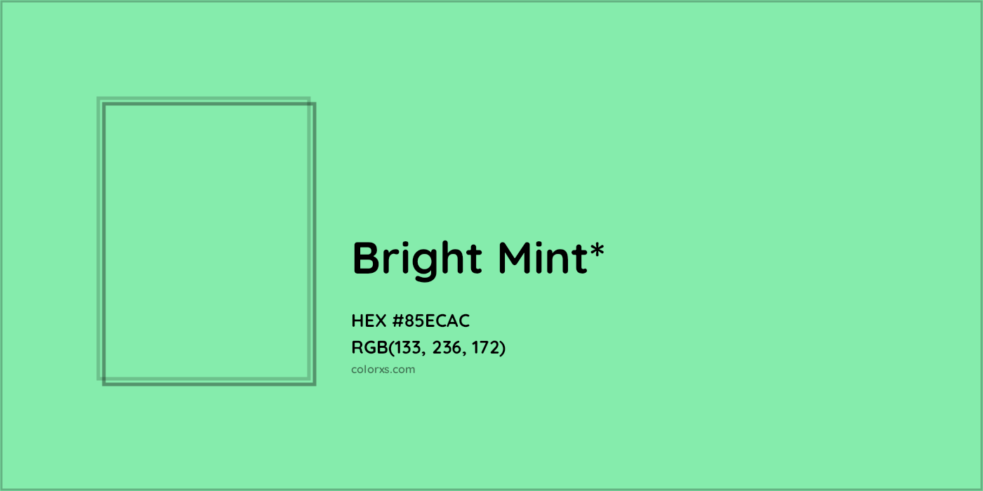HEX #85ECAC Color Name, Color Code, Palettes, Similar Paints, Images