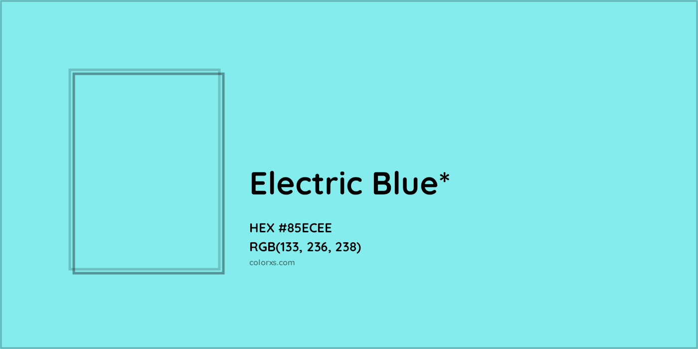 HEX #85ECEE Color Name, Color Code, Palettes, Similar Paints, Images