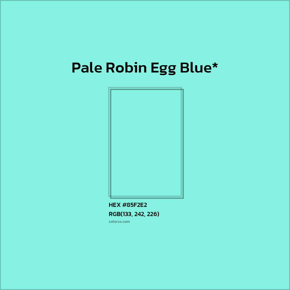 HEX #85F2E2 Color Name, Color Code, Palettes, Similar Paints, Images