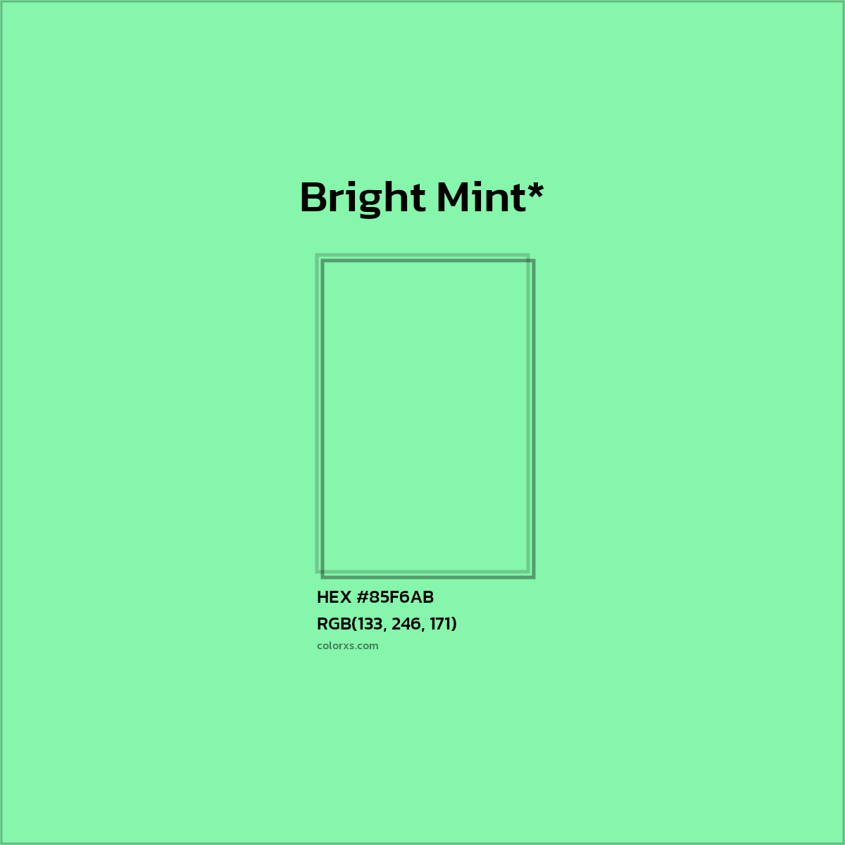 HEX #85F6AB Color Name, Color Code, Palettes, Similar Paints, Images