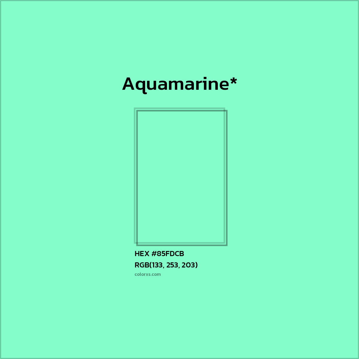 HEX #85FDCB Color Name, Color Code, Palettes, Similar Paints, Images