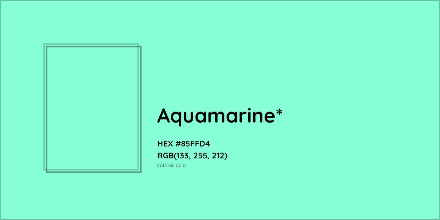 HEX #85FFD4 Color Name, Color Code, Palettes, Similar Paints, Images