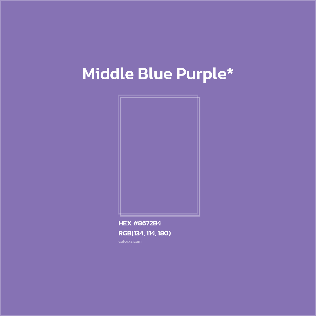 HEX #8672B4 Color Name, Color Code, Palettes, Similar Paints, Images