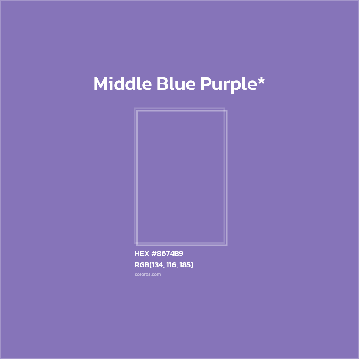 HEX #8674B9 Color Name, Color Code, Palettes, Similar Paints, Images