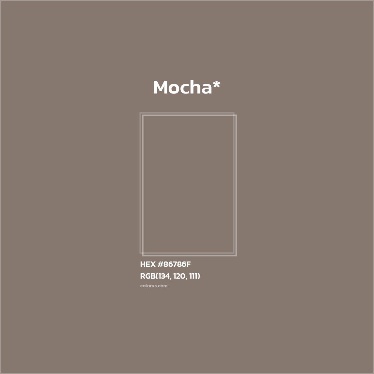 HEX #86786F Color Name, Color Code, Palettes, Similar Paints, Images